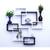 multicolor WALL rack shelf set of 6 interscting wall shelves