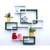 multicolor WALL rack shelf set of 6 interscting wall shelves