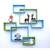 multicolor WALL rack shelf set of 6 interscting wall shelves