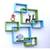 multicolor WALL rack shelf set of 6 interscting wall shelves