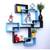 multicolor WALL rack shelf set of 6 interscting wall shelves