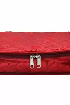 atorakushon Maroon Make Up Pouch Jewellery Cosmetic Organizer Necklace Pouches Traveling Kit for Women's