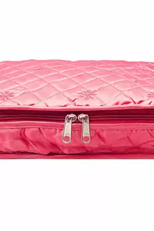 atorakushon Pink Make Up Pouch Jewellery Cosmetic Organizer Necklace Pouches Traveling Kit for Women's
