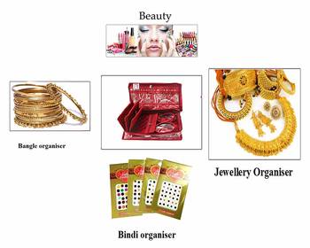 atorakushon Maroon Make Up Pouch Jewellery Cosmetic Organizer Necklace Pouches Traveling Kit for Women's 5