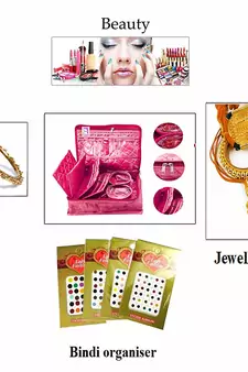 atorakushon Pink Make Up Pouch Jewellery Cosmetic Organizer Necklace Pouches Traveling Kit for Women's