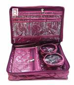 atorakushon Purple Make Up Pouch Jewellery Cosmetic Organizer Necklace Pouches Traveling Kit for Women's