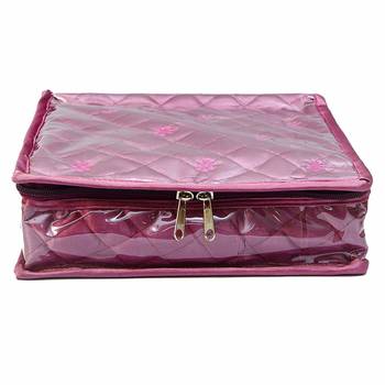 Purple Make Up Pouch Jewellery Cosmetic Organizer Necklace Pouches Traveling Kit for Women's 3
