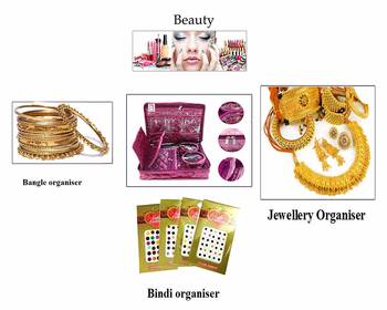 Purple Make Up Pouch Jewellery Cosmetic Organizer Necklace Pouches Traveling Kit for Women's 4