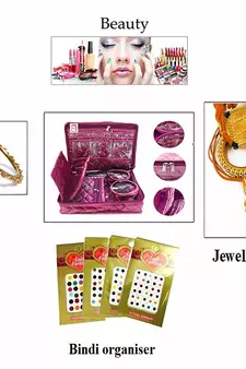 Purple Make Up Pouch Jewellery Cosmetic Organizer Necklace Pouches Traveling Kit for Women's
