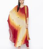 Maroon embroidered georgette salwar