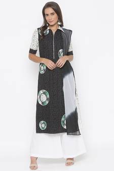Black embroidered cotton salwar