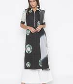 Black embroidered cotton salwar