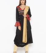 Black embroidered cotton salwar