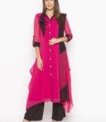 Pink embroidered georgette salwar