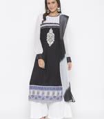Black embroidered cotton salwar