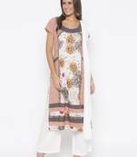 Peach floral print cotton salwar