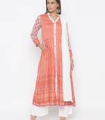 Peach abstract print cotton salwar
