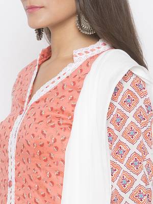 Peach abstract print cotton salwar 4