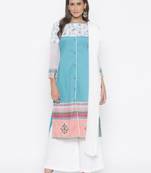 Blue embroidered cotton salwar