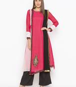 Pink embroidered georgette salwar
