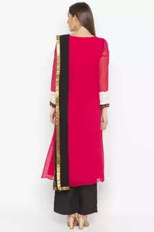 Pink embroidered georgette salwar