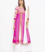 Pink embroidered georgette salwar