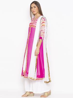 Pink embroidered georgette salwar 2