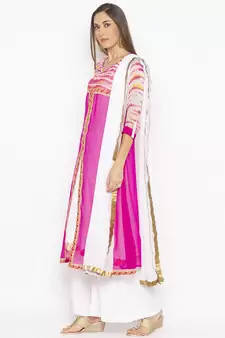Pink embroidered georgette salwar