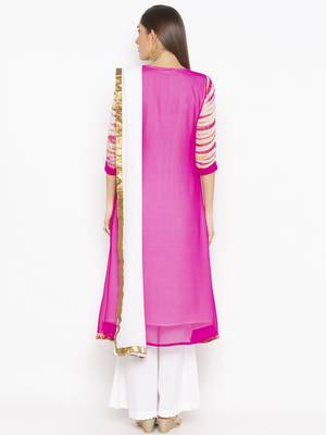 Pink embroidered georgette salwar 3