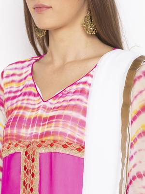 Pink embroidered georgette salwar 4