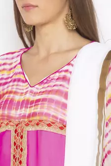 Pink embroidered georgette salwar