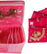 Atorakushon Pink Non Woven Jewellery 10 Pouch Storage Organizer