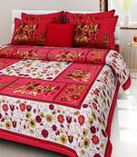 Kanha Bedsheet 100% Cotton Rajasthani Jaipuri Sanganeri Traditional King Size Double Bed Sheet With 2 Pillow Covers