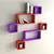 multicolor Wall Shelf Set of Six Cube Rectangle Designer Wall Rack Shelves