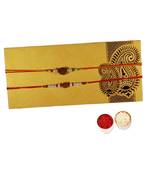 Beautiful Set of Rudraksh Rakhi with Roli Tika for Brother (2 Rakhi)