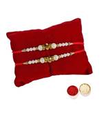 Beautiful Dhaga Rakhi Set with Roli Tika for Brother (2 Rakhi)