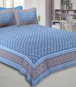 Texstylers Pure Cotton Jaipuri Print 150 TC Queen Size Bedsheet with 2 Pillow Covers