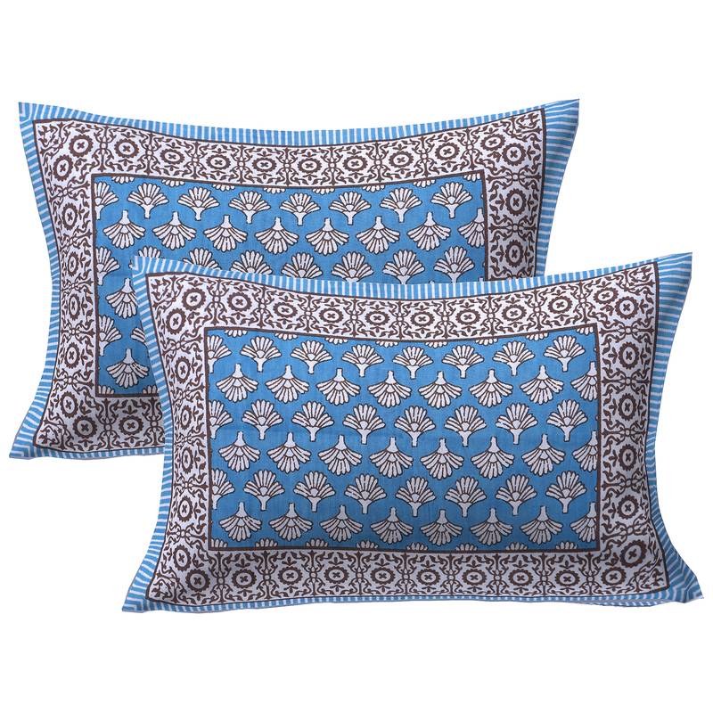 Texstylers Pure Cotton Jaipuri Print 150 TC Queen Size Bedsheet with 2 Pillow Covers