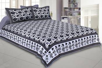 Texstylers Pure Cotton Jaipuri Print 150 TC Queen Size Bedsheet with 2 Pillow Covers 1
