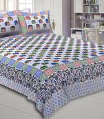 Texstylers Pure Cotton Jaipuri Print 150 TC Queen Size Bedsheet with 2 Pillow Covers