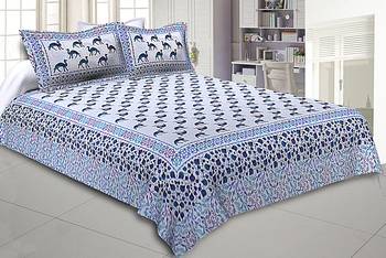 Texstylers Pure Cotton Jaipuri Print 150 TC Queen Size Bedsheet with 2 Pillow Covers 1