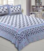 Texstylers Pure Cotton Jaipuri Print 150 TC Queen Size Bedsheet with 2 Pillow Covers