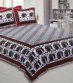 Texstylers Pure Cotton Jaipuri Print 150 TC Queen Size Bedsheet with 2 Pillow Covers