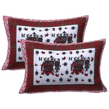 Texstylers Pure Cotton Jaipuri Print 150 TC Queen Size Bedsheet with 2 Pillow Covers 2