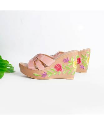 Fiorella Hand Embroidered Wedges 1