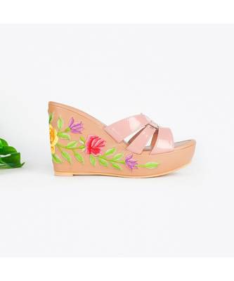 Fiorella Hand Embroidered Wedges 4