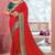Red embroidered georgette saree with blouse