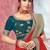 Red embroidered georgette saree with blouse