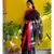 Khadi cotton in timeless black body & red border, with intricate meenakari flamingo motifs