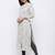Women's  Grey Cotton Gold Printed A-line Kurta